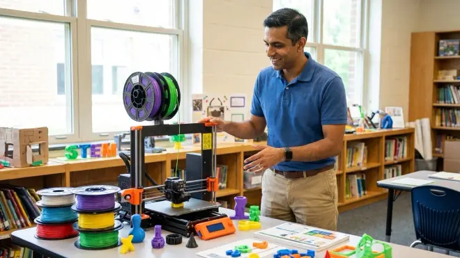 Do elementary school 3D printers require monthly subscriptions or recurring costs?