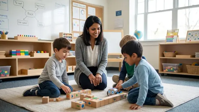 How long should children use physical coding toys before moving to screen-based programming?