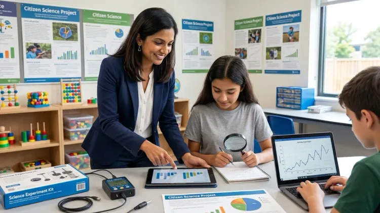 How does citizen science data literacy transfer to school science classes and standardized testing?