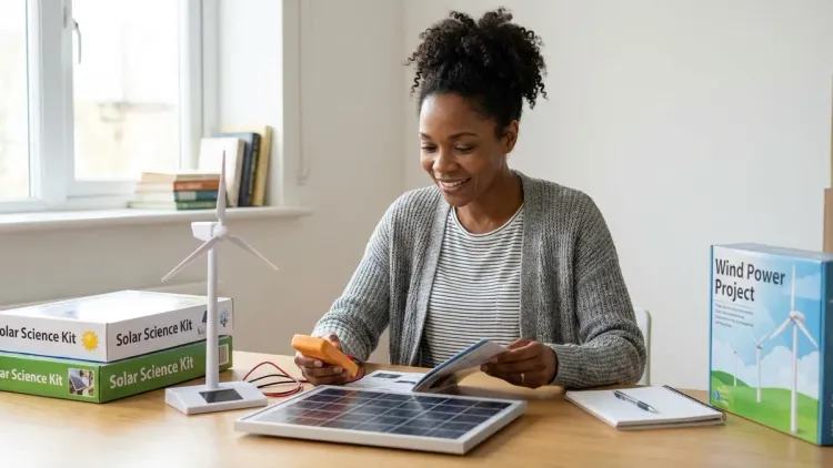 How do I choose between solar and wind energy projects for my child's first kit?