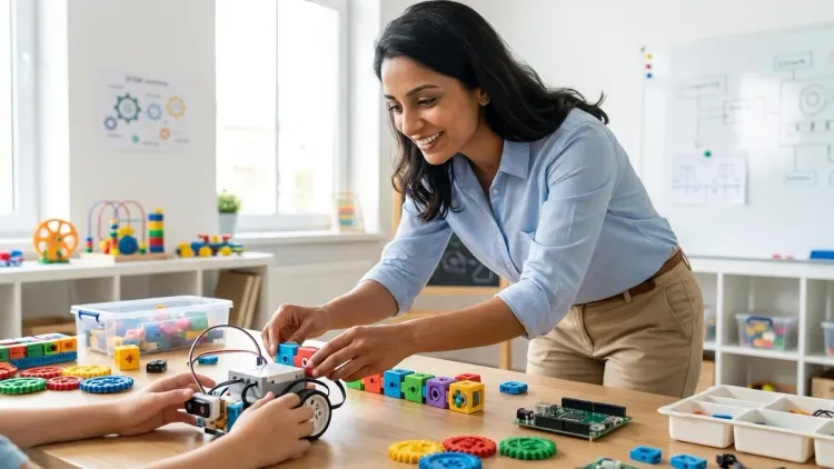 Transition Stage: Ages 9-11 — Block-Based Visual Programming with Hardware Control