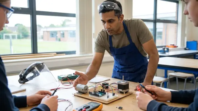 What safety considerations apply when students work with different motor types?