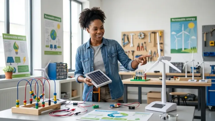 Which energy projects teach skills used in actual renewable energy careers?