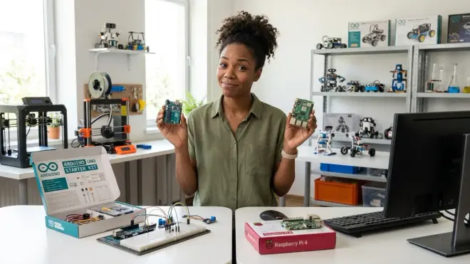 Should I prioritize Arduino or Raspberry Pi for a 12 year old's first microcontroller platform?