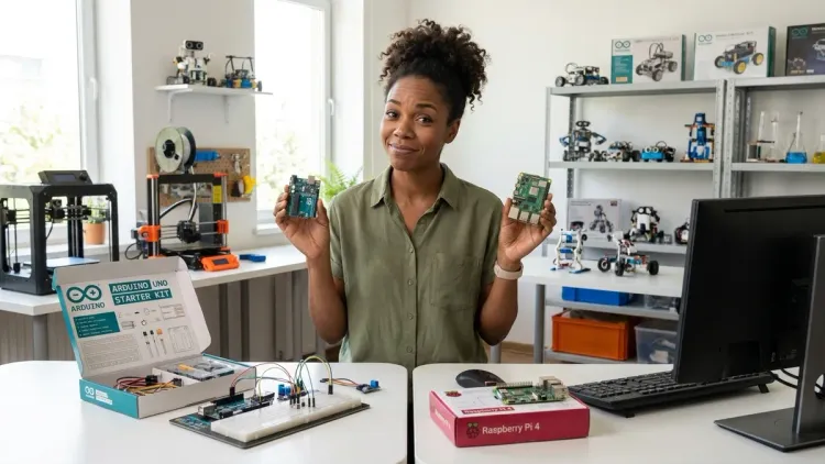 Should I prioritize Arduino or Raspberry Pi for a 12 year old's first microcontroller platform?
