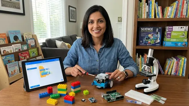 What equipment do I actually need at home to support these STEM skill milestones effectively?
