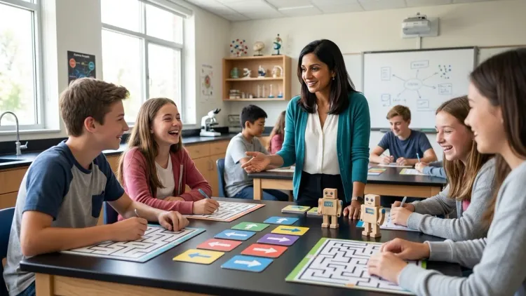 How do I assess student learning with unplugged coding games in a middle school lab setting?